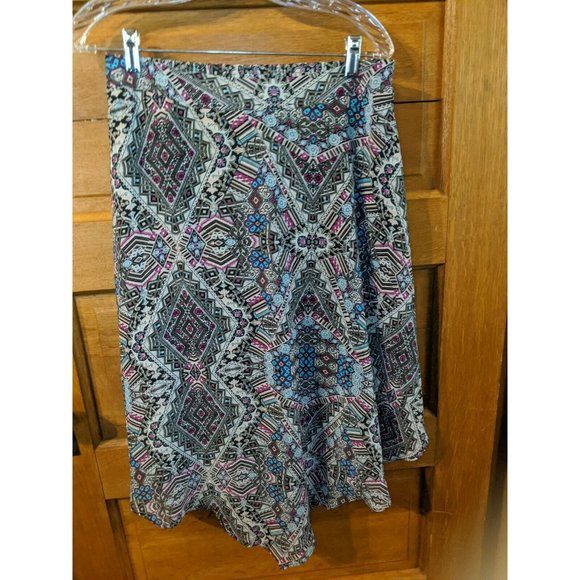 Maurices Black Pink Skirt Size S Small Asymmetrical Napkin Hem Lined Woman - Picture 1 of 5